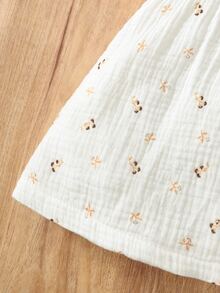 嬰兒小碎花泡泡袖荷葉邊洋裝