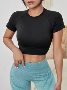 Yoga Basic Áo Tees & Tanks  Thể thao Nữ màu trơn - màu đen - Xem 5