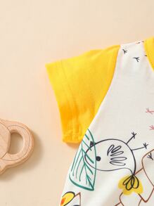 Baby Cartoon Animal Print Romper - Multicolor - View 4