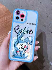 2入組卡通熊和兔子圖案透明手機殼相容於 iPhone15/15Plus/15Pro/15Promax - 彩色 - 查看 4