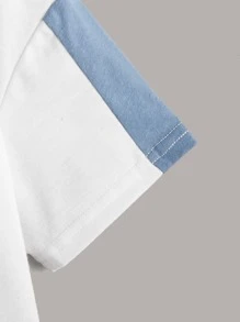 SHEIN Tops con trai Túi Khối Màu Lá thư Giải trí - Nhiều màu - Xem 3