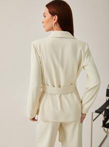 BizChic 素色青果領腰帶西裝外套工作服