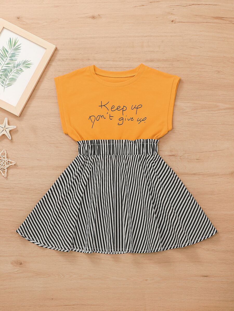 Đầm bé gái Sọc Đen và trắng Casual - Nhiều màu - Xem 1