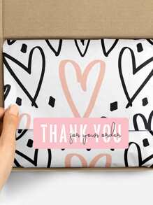 1pc Slogan Graphic Gift Sticker, Rectangle Paper Gift Decoration Sticker For Party Valentine Day - Multicolor - View 2