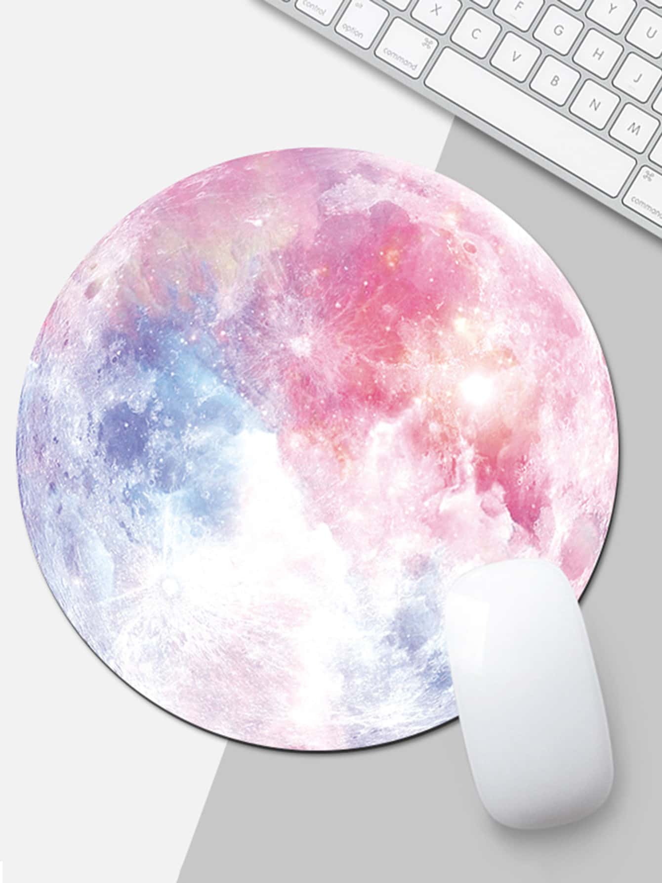Galaxy Print Round Mouse Pad - Multicolor - View 1