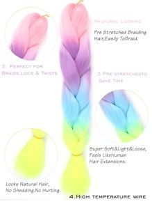 1 pieza de ombré largo sintético pelo trenzado - Multicolor - Ver 4