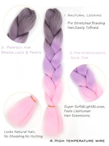 1pc Ombre Long Synthetic Hair Braid - Multicolor - View 5