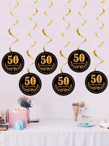 6pcs Number Pattern Spiral Garland - Multicolor - View 1