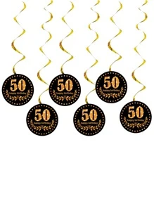 6pcs Number Pattern Spiral Garland - Multicolor - View 2