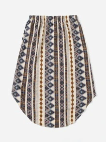 SHEIN VCAY 腰上打結幾何印花半身裙 - 彩色 - 查看 2