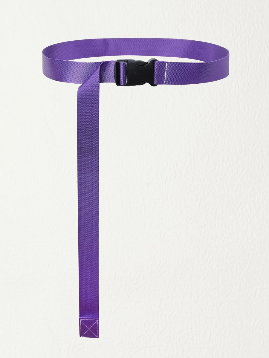 插扣軟帶腰帶 - 紫色 - 查看 1