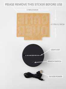 1pc Touch Sensor RGB GAMEOVER 3D & CAN'T HEAR YOU I'M GAMING LED Night Light, Gaming Atmosphere Lamp - Multicolor - View 8