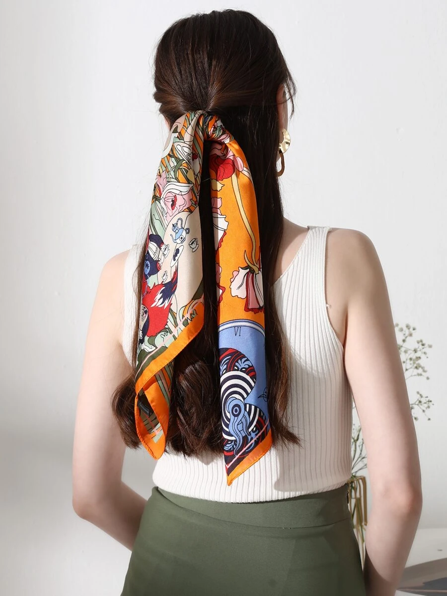 Floral Print Hair Band - Multicolor - View 1