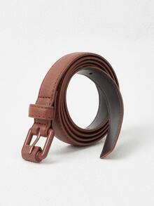 MOTF PREMIUM 針腳細節PU聚氨酯皮帶 - 棕色 - 查看 2