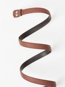 MOTF PREMIUM 針腳細節PU聚氨酯皮帶 - 棕色 - 查看 3