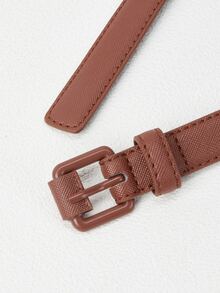 MOTF PREMIUM 針腳細節PU聚氨酯皮帶 - 棕色 - 查看 4