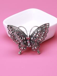 Broche con diamante de imitación con diseño de mariposa