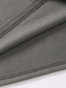 Manfinity Homme Men Antler Print Striped Trim Polo Shirt - Dark Grey - View 4