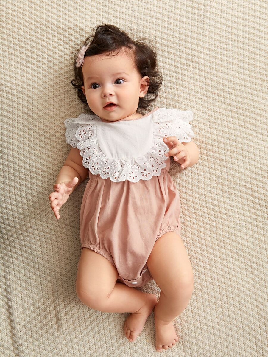 Bebé Body con bordado con ojal ribete con fruncido - Multicolor - Ver 1