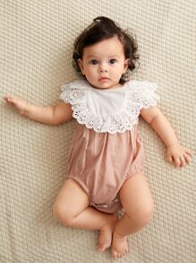 Bebé Body con bordado con ojal ribete con fruncido - Multicolor - Ver 3