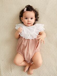 Bebé Body con bordado con ojal ribete con fruncido - Multicolor - Ver 4