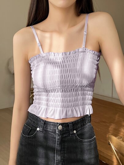 DAZY シャードフリル トリム フリルキャミトップ