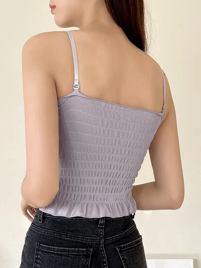 DAZY シャードフリル トリム フリルキャミトップ