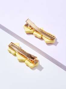 2pcs Cartoon Star Hair Clip Cute Claw Clips Hair Claws Hair Barrettes - Yellow - View 2