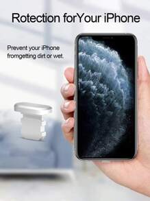 1pc Metal Phone Dust Plug - Silver - View 5