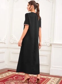 Al Najma 1 Stück Tunika Kleid mit Chevron Tasche, V-Kragen