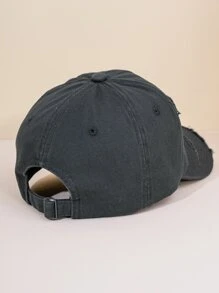 金屬圓環裝飾破洞棒球帽