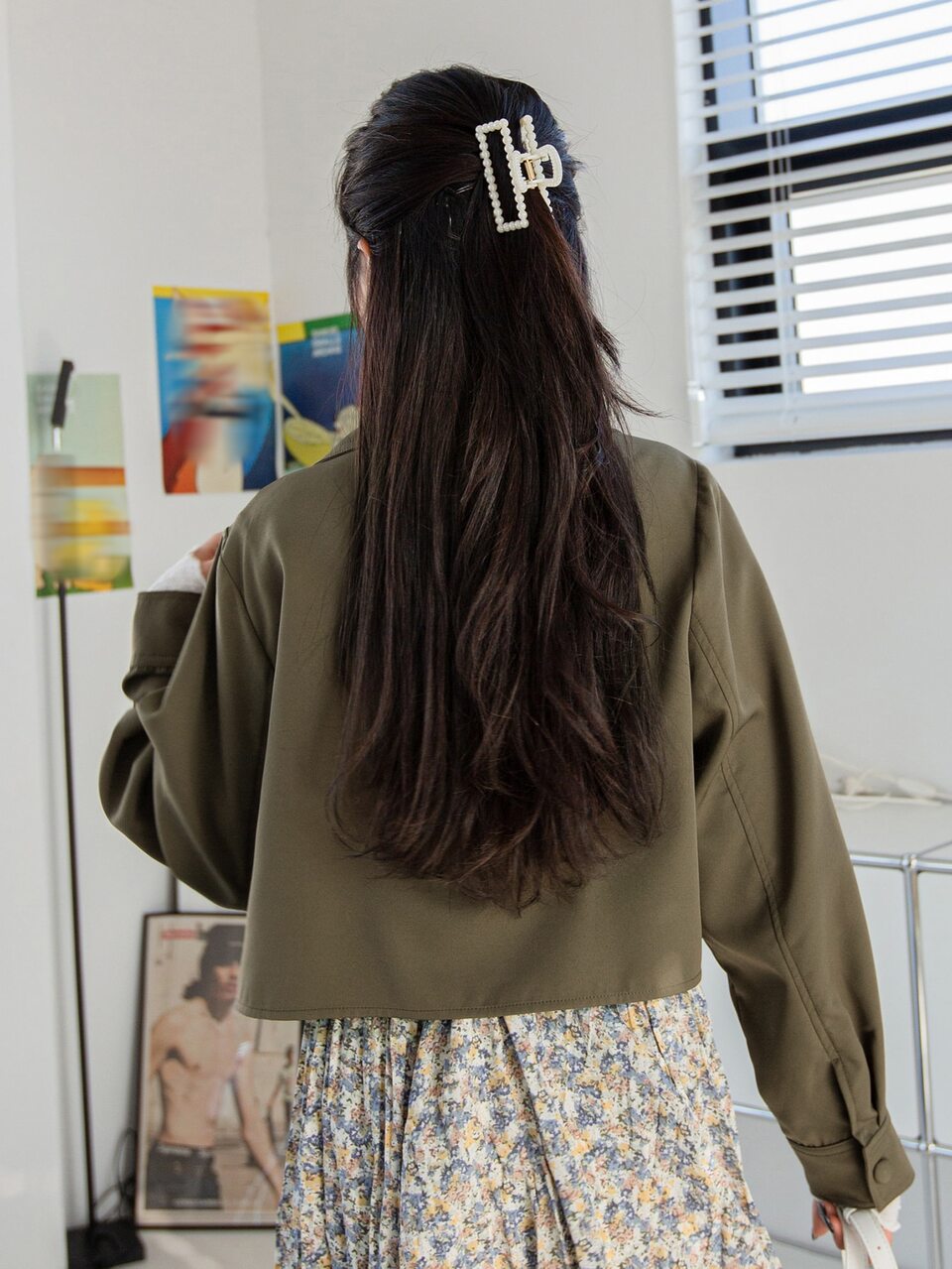 Flap Detail Button Through Crop Jacket