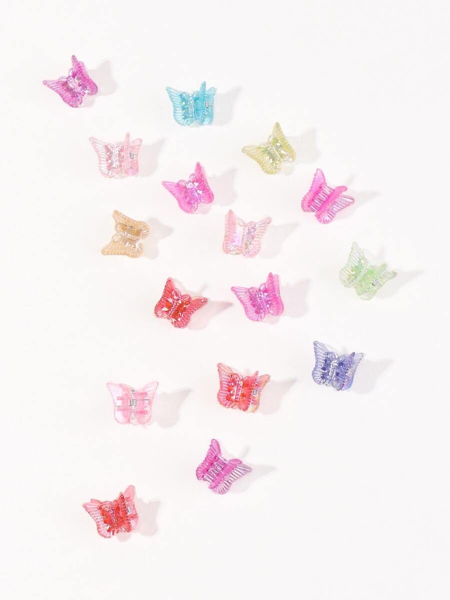 16 chiếc kẹp tóc thiết kế hình bướm màu ngẫu nhiên - Nhiều màu - Xem 1