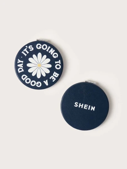 SHEIN Slogan & Daisy Print Mirror