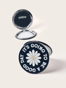SHEIN Slogan & Daisy Print Mirror - Multicolor - View 3