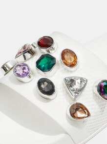 Cuccoo Gemstone Decor Knit Detail Slides - White - View 3