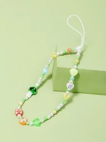ROMWE Fairycore 星星和蘑菇串珠手機掛繩 - 彩色 - 查看 2