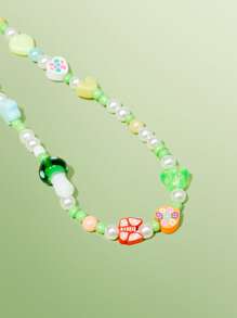 ROMWE Fairycore 星星和蘑菇串珠手機掛繩 - 彩色 - 查看 4