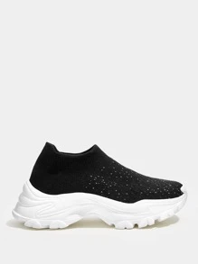 Cuccoo Slip On Chunky Sneakers - Black - View 5