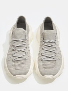 CUCCOO BASICS Lace-up Front Chunky Sneakers - Grey - View 7