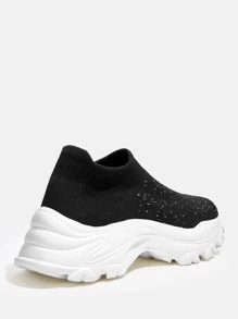 Cuccoo Slip On Chunky Sneakers - Black - View 6