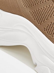 Cuccoo Lace-up Front Chunky Sneakers - Brown - View 3