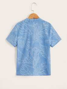 SHEIN 男孩熱帶圖案襯衫