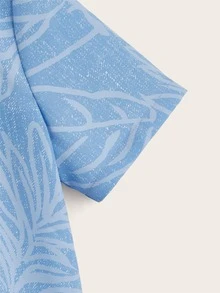 SHEIN 男孩熱帶圖案襯衫