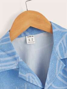 SHEIN 男孩熱帶圖案襯衫