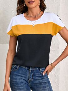 SHEIN LUNE 撞色圓領襯衫 - 彩色 - 查看 3