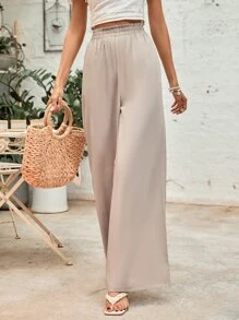 紙袋型腰闊腿褲