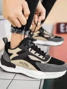 Giày thể thao nam Khối Màu Ren lên - màu đen - Xem 5