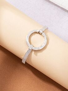 Circle Decor Bracelet - Silver - View 3
