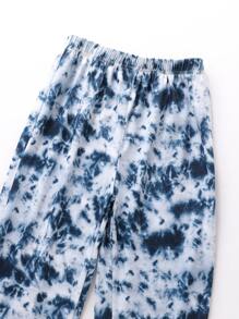 Girls Tie Dye Drop Shoulder Hoodie & Joggers - Multicolor - View 3